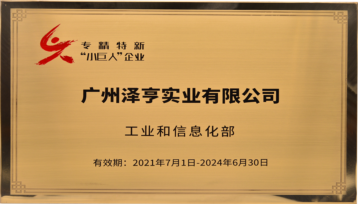 國(guó)家(jiā)級專精特新小(xiǎo)巨人(rén)企業(yè)